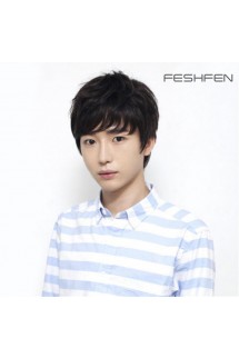 FESHFEN韓版真人發(fā)頭套男生短直發(fā)蓬松個性學生超酷時尚男士假發(fā)